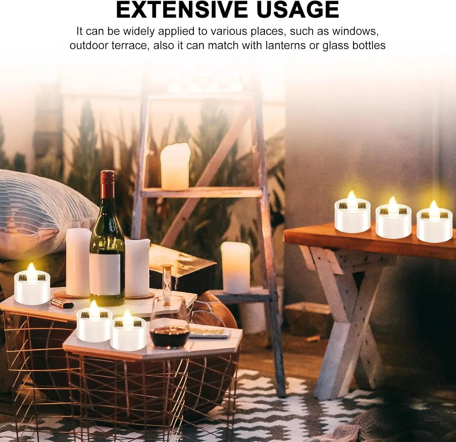High-quality Reusable Flameless Flickering LED Solar Tealight Candles