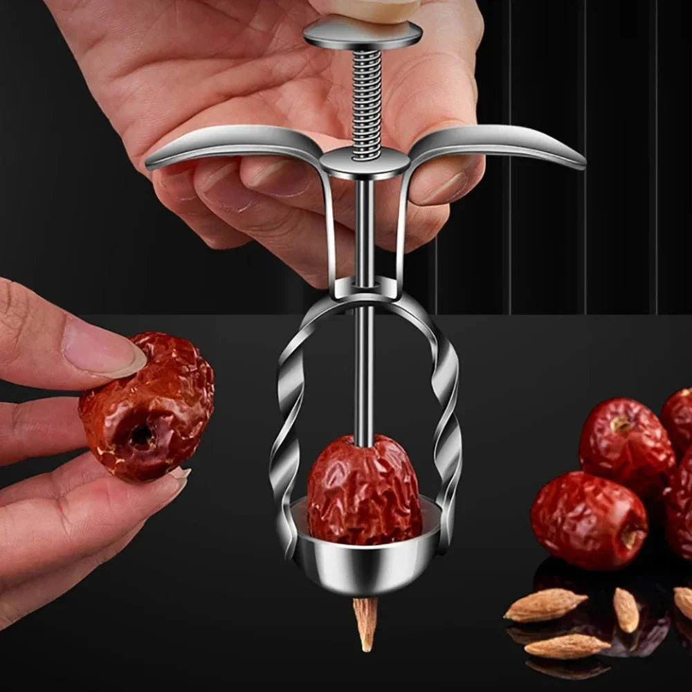 Hot Stainless Steel Cherry Olive Pitter Red Dates Jujube Core Remover Tools Multipurpose Fruit Corer Pit Kitchen Gadget Tools Zpaxo