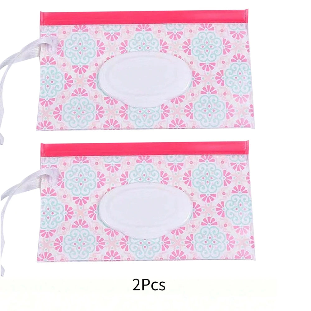 1/2/3/4Pcs Portable Wet Wipes Box Baby Wipe Dispenser Travel Refillable Wet Wipe Container Zpaxo 2Pcs Pink