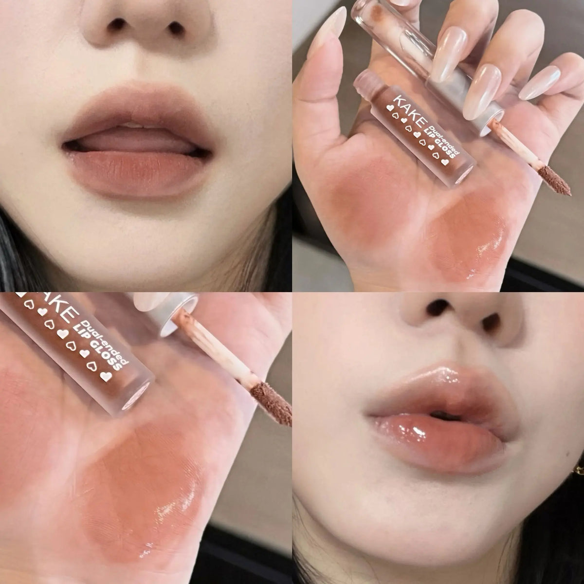 2-in-1 Liquid Lipstick Matte Lip Clay High-shine Gloss Ash Brown Pen Zpaxo 06