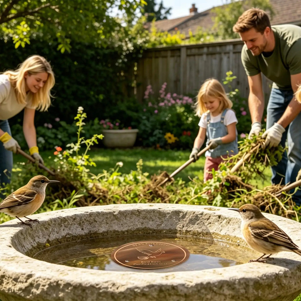 Copper Bird Bath Disc Physical Cleaning Portable Safe Plate