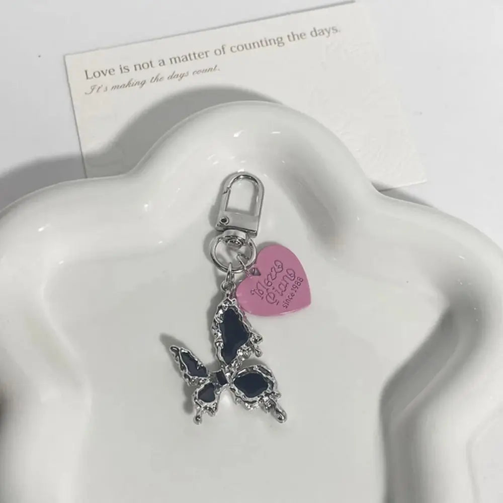 Bag Pendant Butterfly Cross Key Chain Heart Trinket Y2K Lava Thorn Zpaxo