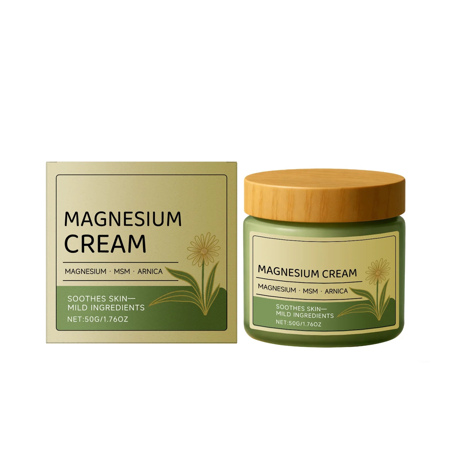 Hoygi Magnesium Cream – Muscle & Nerve Relief Body Massage Magnesium Body Cream Zpaxo 50g Boxed