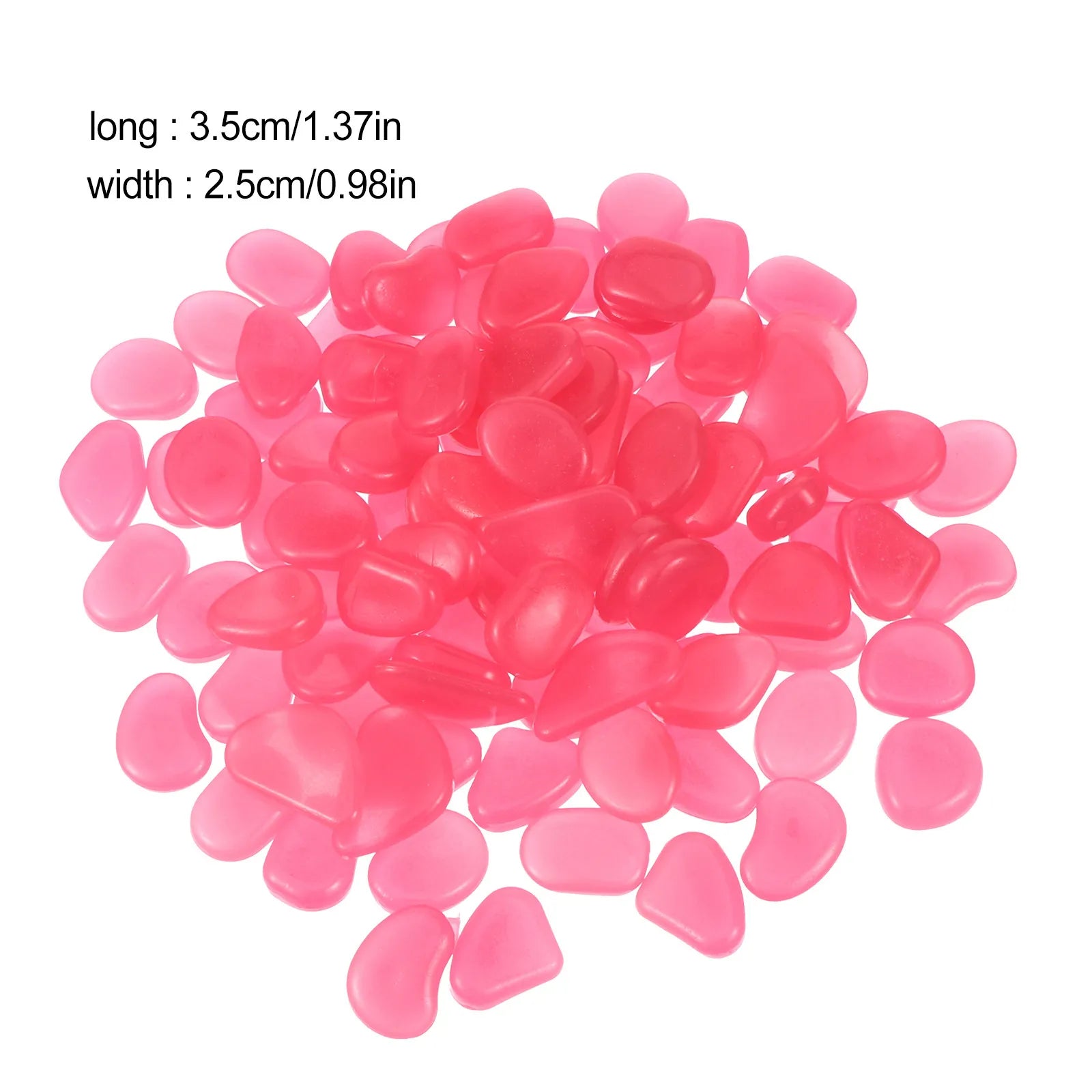 100Pcs Night Glow Luminous Garden Pebbles Rocks for Fairy Garden Potted Plants Walkway Driveway Fish Tank Decor Luminous Zpaxo Rosy