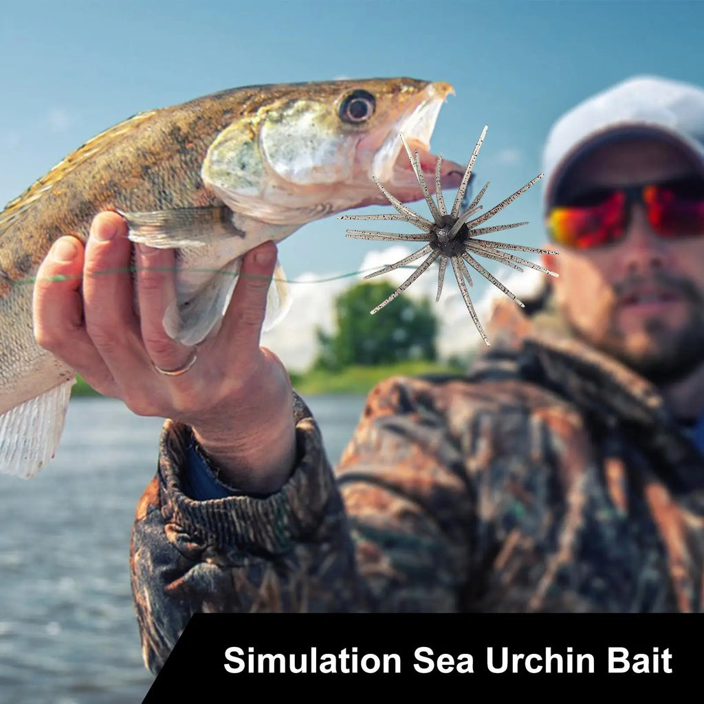 Fishing Lures Realistic Beginner Friendly Soft Floating Simulation Sea Urchin Bait for Fresh Water Saltwater Lake River Sea Zpaxo