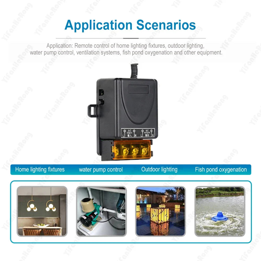 433MHz Wireless Remote Control Switch 433MHz RF Learning Remote Control AC 85-220V 30A On Off Remote Controller Transmitter Zpaxo