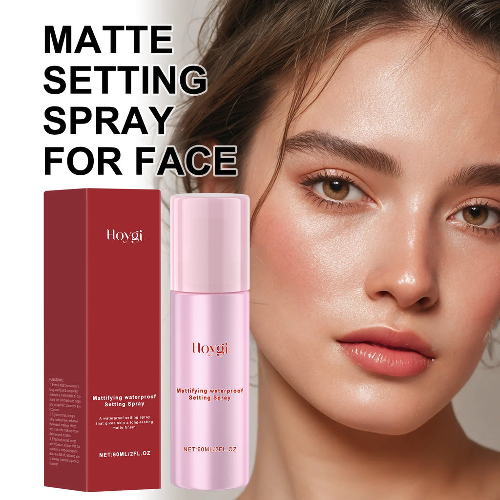 Matte Finish Setting Spray Waterproof Long Lasting Oil Control Pore Tightening Face Mist for All Day Fresh Makeup Hold 60ml Zpaxo