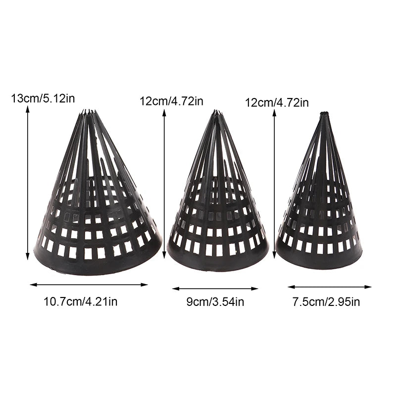 5Pcs Tapered Inlet Fishing Net Finless Eel Loach Trap Fishing Cage Lid Durable Plastic Tackle Cage Lid Black Fishing Accessories Zpaxo