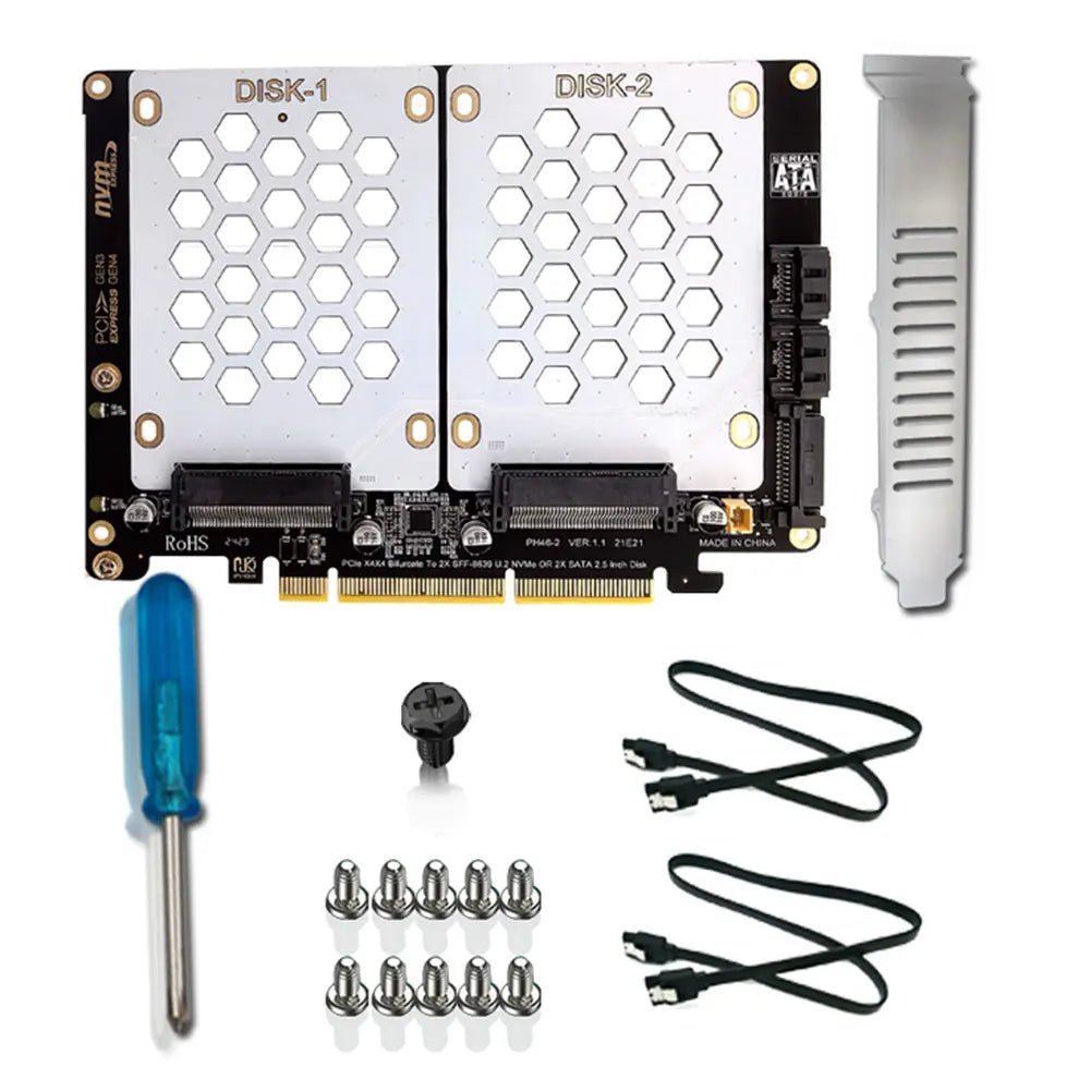 U 2 Dual-disk Adapter Card SATA Hard Drive PCIE4 0 Split U2 PCI E PCIe