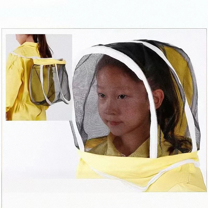 Yellow Cotton Jumpsuit Children's Bee-proof Suit Space Anti-bee Cap