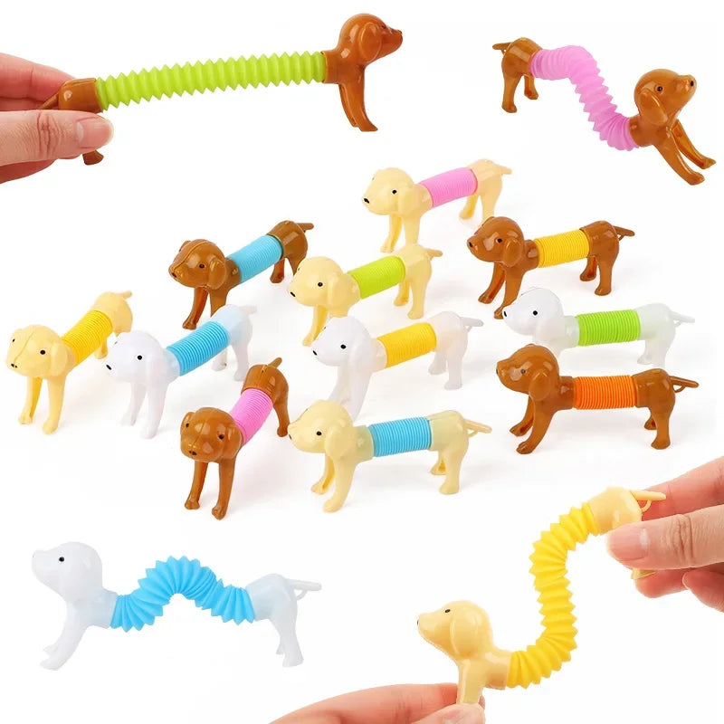 Stretchable Dog Stress Relief Pop Tubes Toy Kids Birthday Party