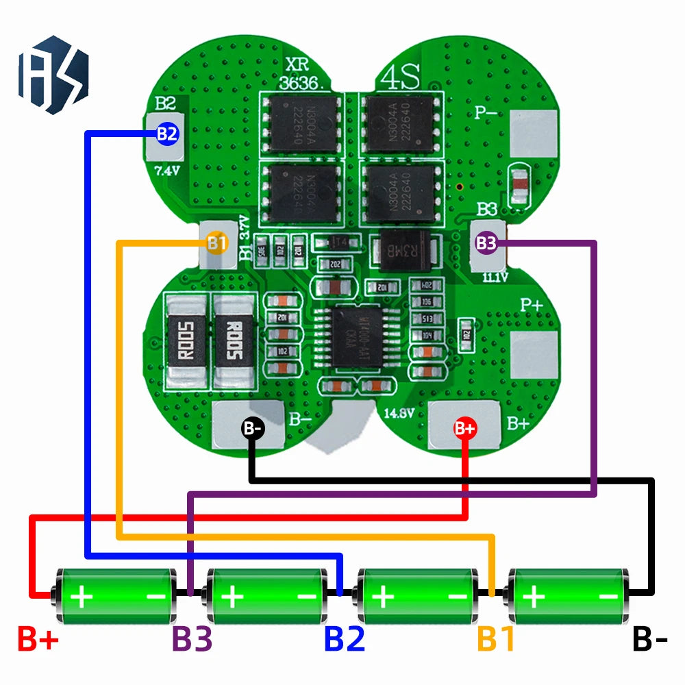4S 20A LiFePO4 Li-ion BMS Protection Board 8-MOSFET PCM 14 8V 16 Full Zpaxo