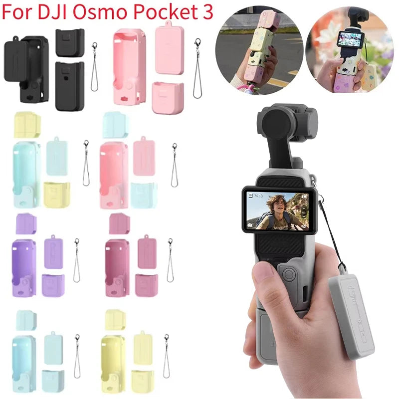 Pocket 3 Silicone Cover Macaron Color Protective Case Lens Protector Scratch-Resistant Sleeve Skin For DJI OSMO Pocket 3 Bumper Zpaxo