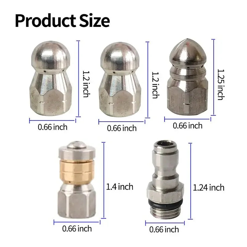 1PC Mini Sewer Jetter Nozzle With 1/4'' Quick Connect Drain Cleaning Nozzle Tips Kit For Drain Jetting Hose High Quality Zpaxo
