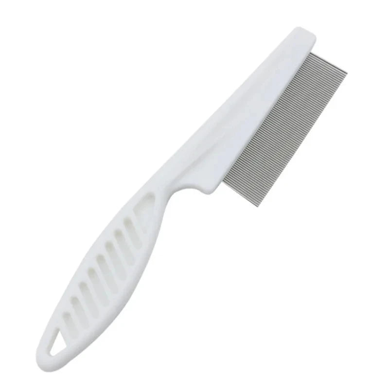 Flea Comb Dog Cat Hair Removal Brush Stainless Steel Dense Teeth