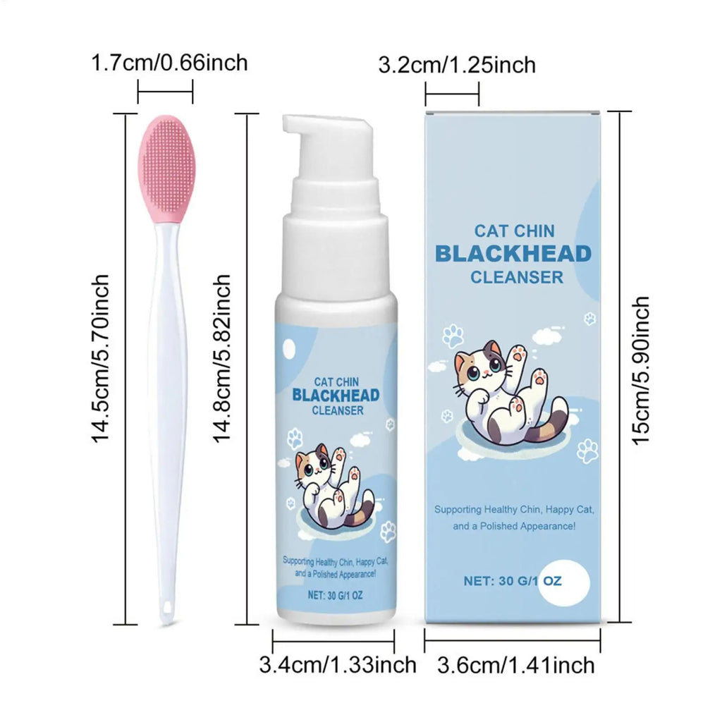 30g Pet Chin Cleaner Blackhead Cleaning Lotion Pet Chin Acne Care Brush Grooming Supplies Tooth Stain Remover For Dogs Cats Zpaxo