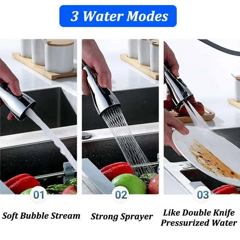 Universal 360° Rotation Kitchen Faucet Extender 3 In1 ABS Durable Water Saving Shower Spray Head Bathroom Basin Tap Replacement Zpaxo