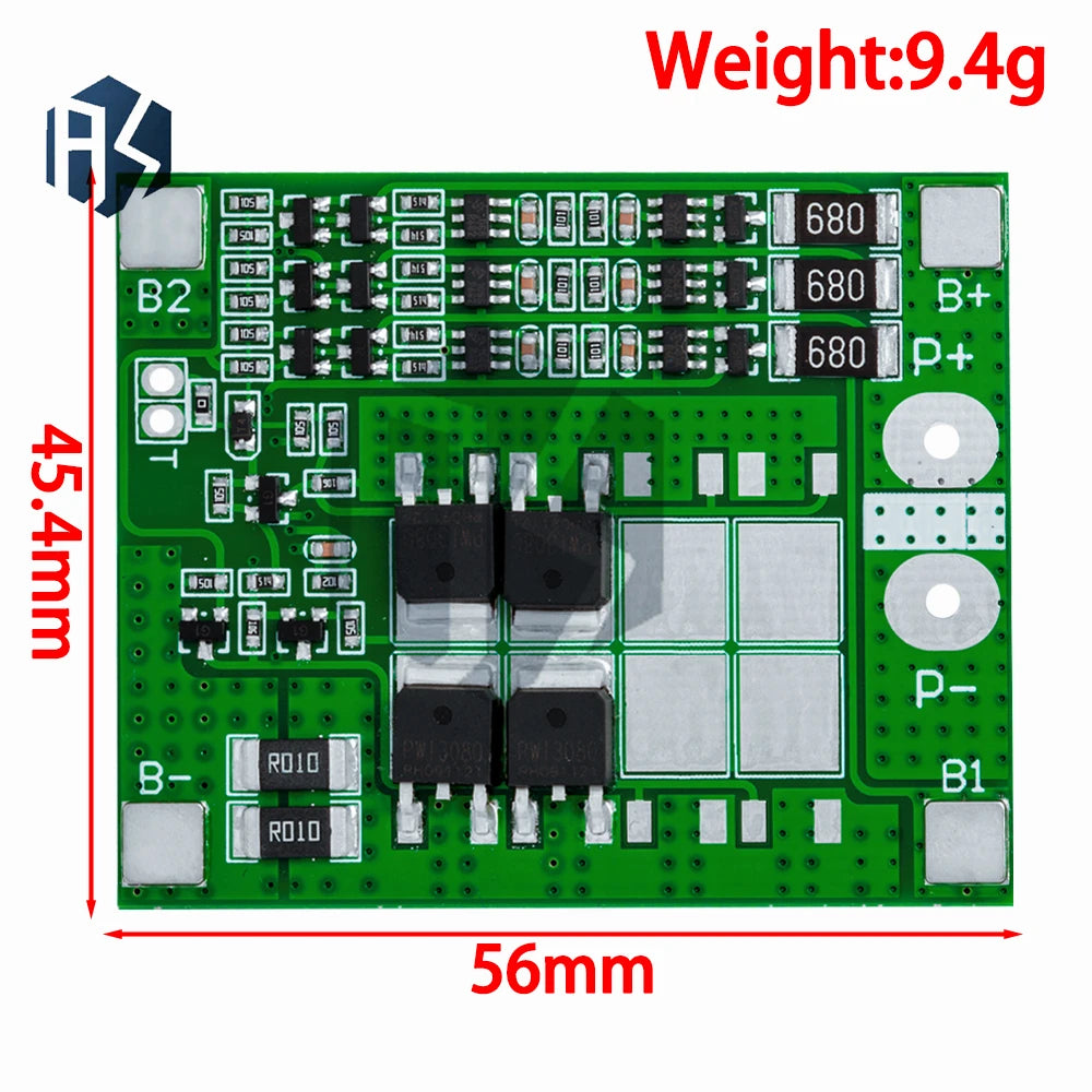 3S 25A 18650 BMS PCM Board 3 Cell Li Ion Lipo Lithium Battery Zpaxo