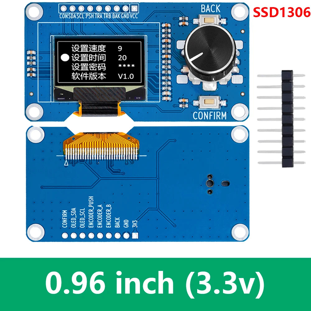 0 96 White Oled Display Screen Combined EC11 Rotary Encoder Module Zpaxo 0.96 inch white