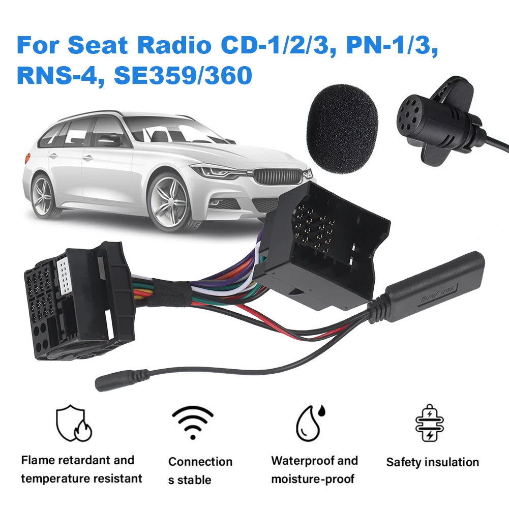 Aux Adapter Harness Wire Bluetooth-compatible Radio Handsfree Car