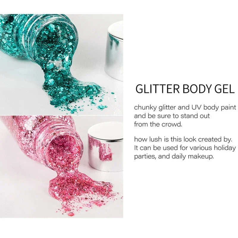 Eye Glitter Body Face Gel Art Waterproof Gloss Shine Multifunctional
