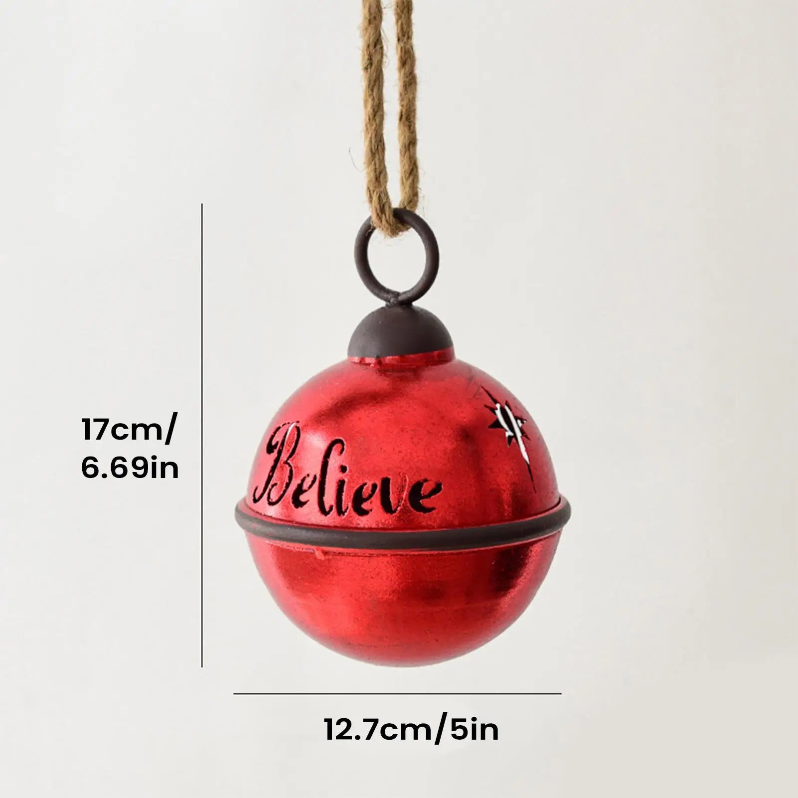 Christmas Tree Decorations Charm Handmade Hangable Rope Jingle Bell