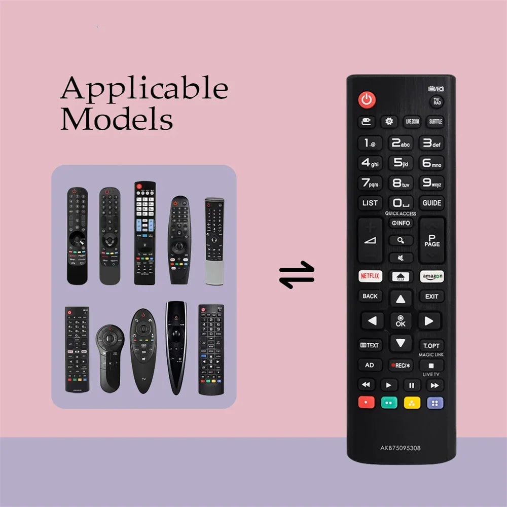 Universal Remote Control Replacement Black D-Pad Learning IR Remote Control LG Electronics For AKB75095308 LG SMART TV 433MHZ Zpaxo