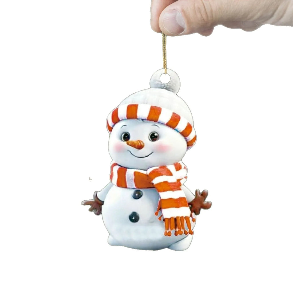 Acrylic Rainbow Snowman Christmas Ornament Pendant | Holiday