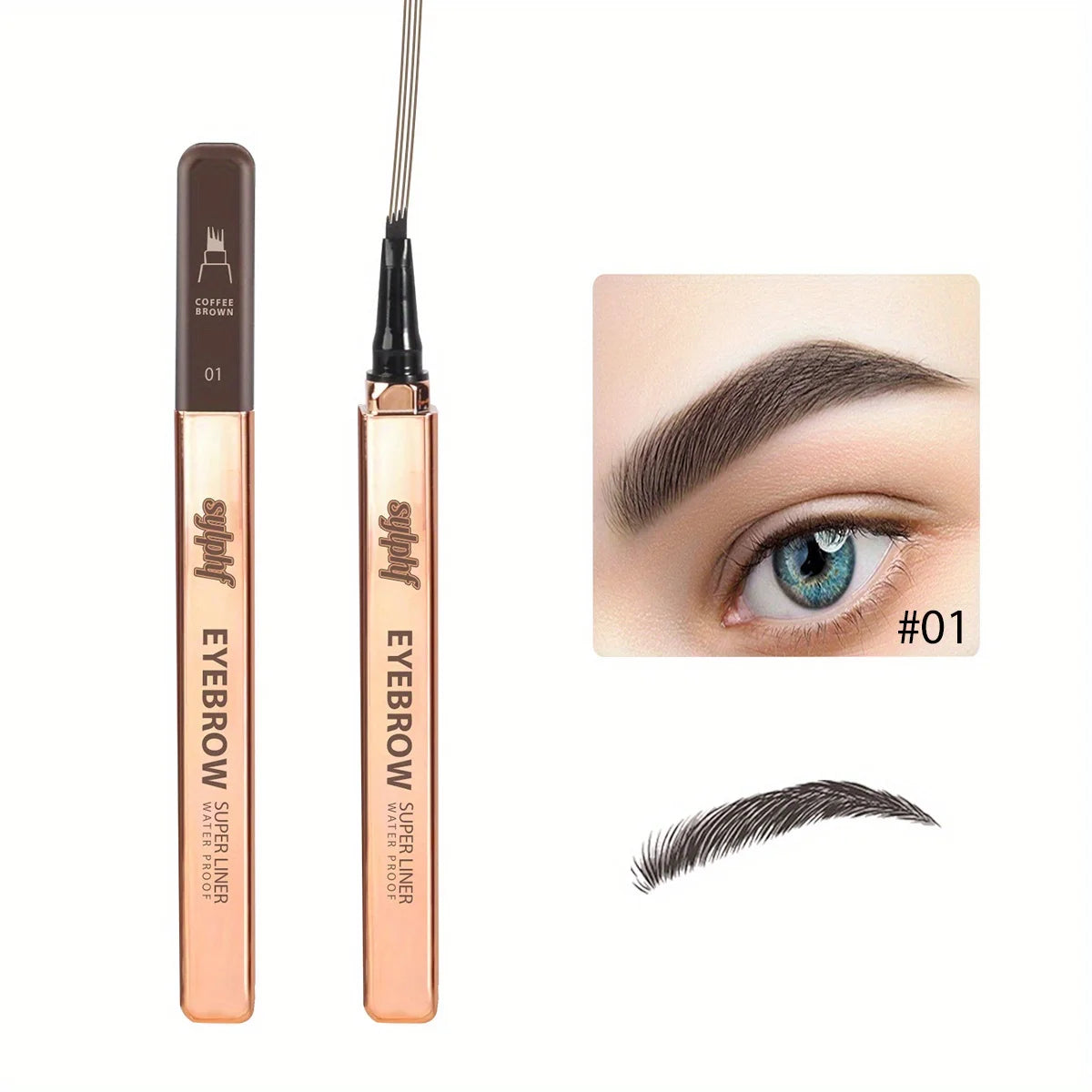 Four-pronged eyebrow pencil, claw eyebrow pencil, liquid eyebrow pencil, waterproof and long-lasting, non-smudging Zpaxo 01