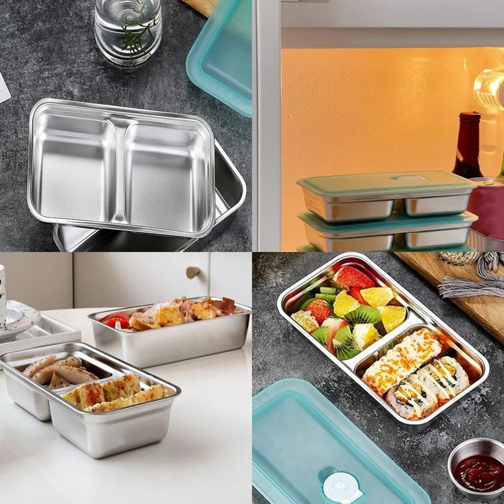 Snack Container Reusable Double-layer Container-stainless Steel Zpaxo