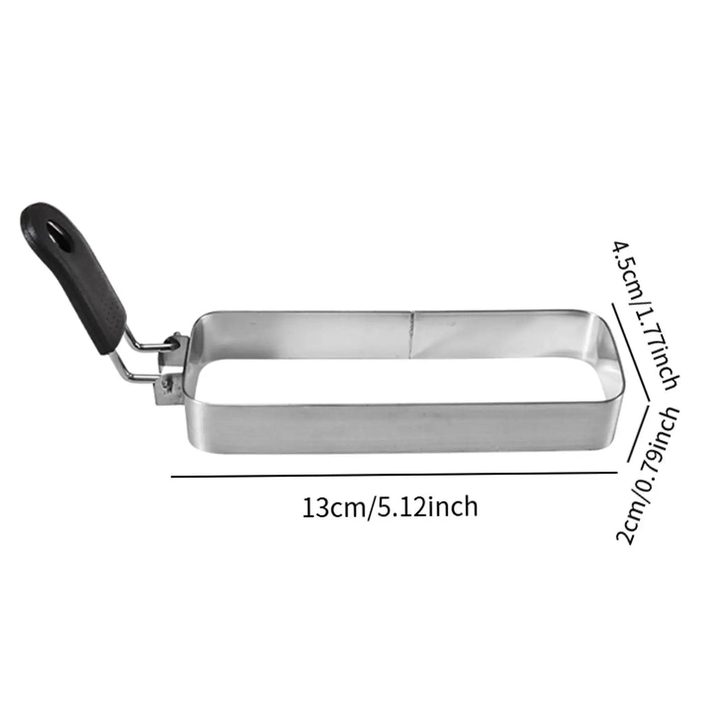 Egg Ring with Handle for Griddle Pan for Breakfast Sandwich Muffin Omelette Ring Crumpet Ring Non Stick Shaper Rectangular Zpaxo