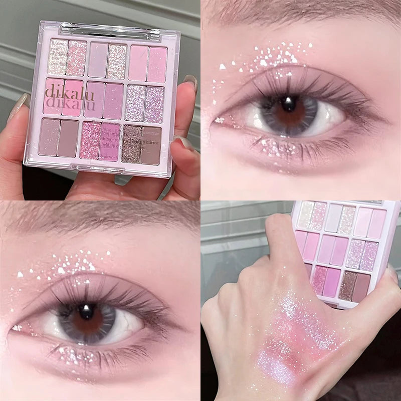 18 Colors Korean Low Saturation Eyeshadow Palette Peach Pink Series Shimmer & Matte Eye Shadow Palette Long-lasting Daily Makeup Zpaxo