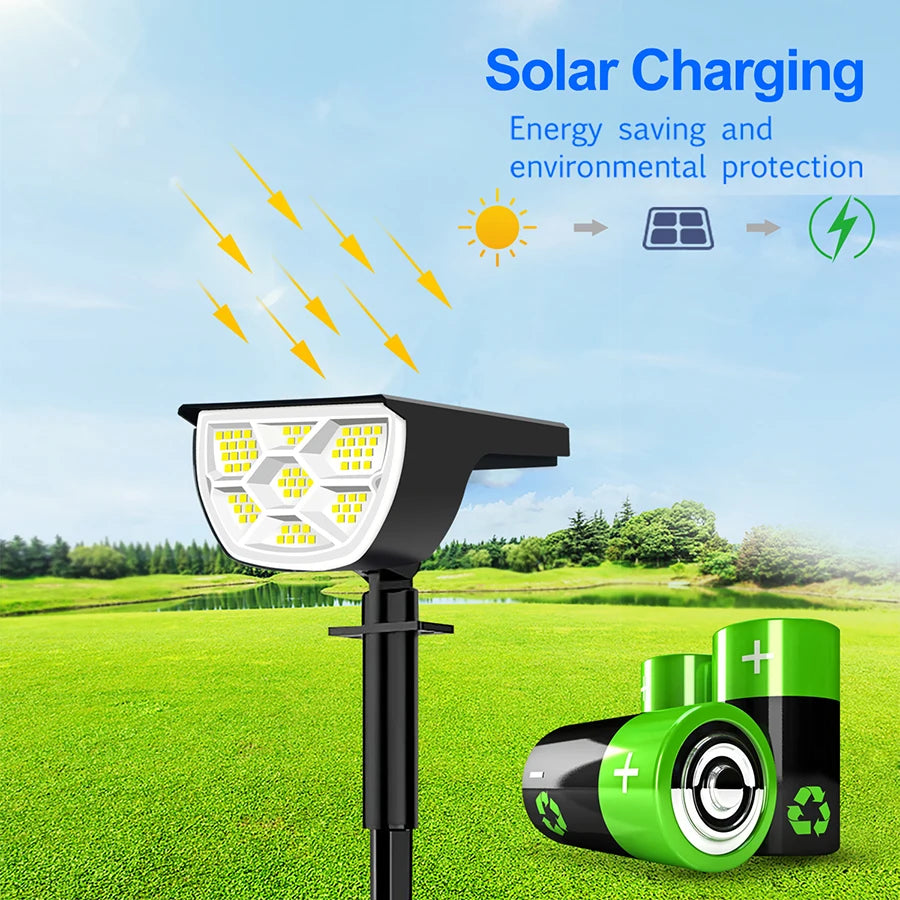 1/2/4PCS Solar Spot Light 68/72 LED Outdoor Garden Solar Landscape Spotlights Waterproof 3 Modes Wall Light Door Backyard Garage Zpaxo