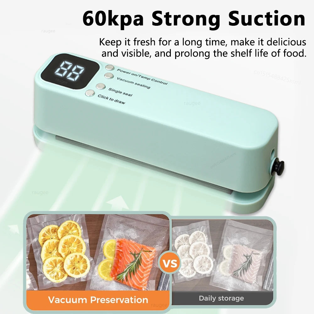 Food Vacuum Sealer USB Rechargeable Package Plastic Bag Mini Heat