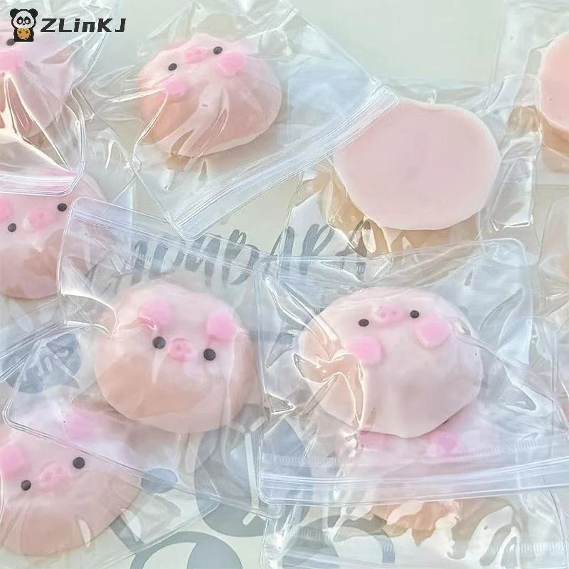 ▶1Pcs Cute Pink Pig Sensory Toy Stress Relief Fidget For Autism And Anxiety Sticky Slow Rising Squeeze Toy For Adults Children Zpaxo