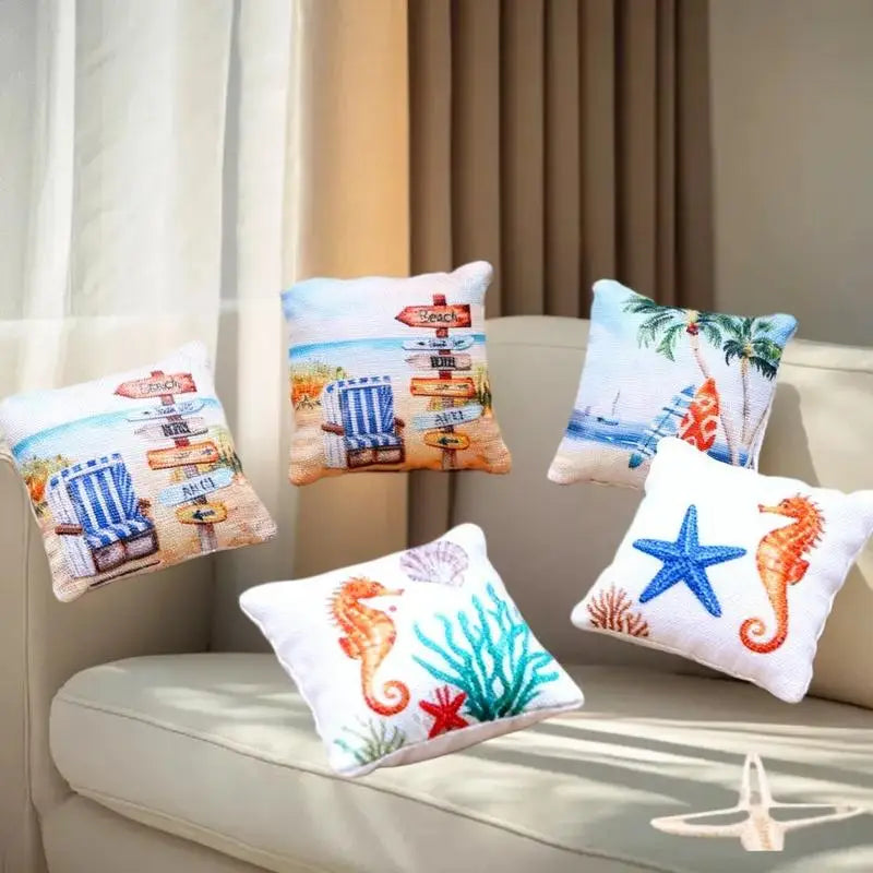 3-pack Sea Beach Pillow Miniatures Dollhouse Perfect Summer Ornaments Zpaxo Default Title