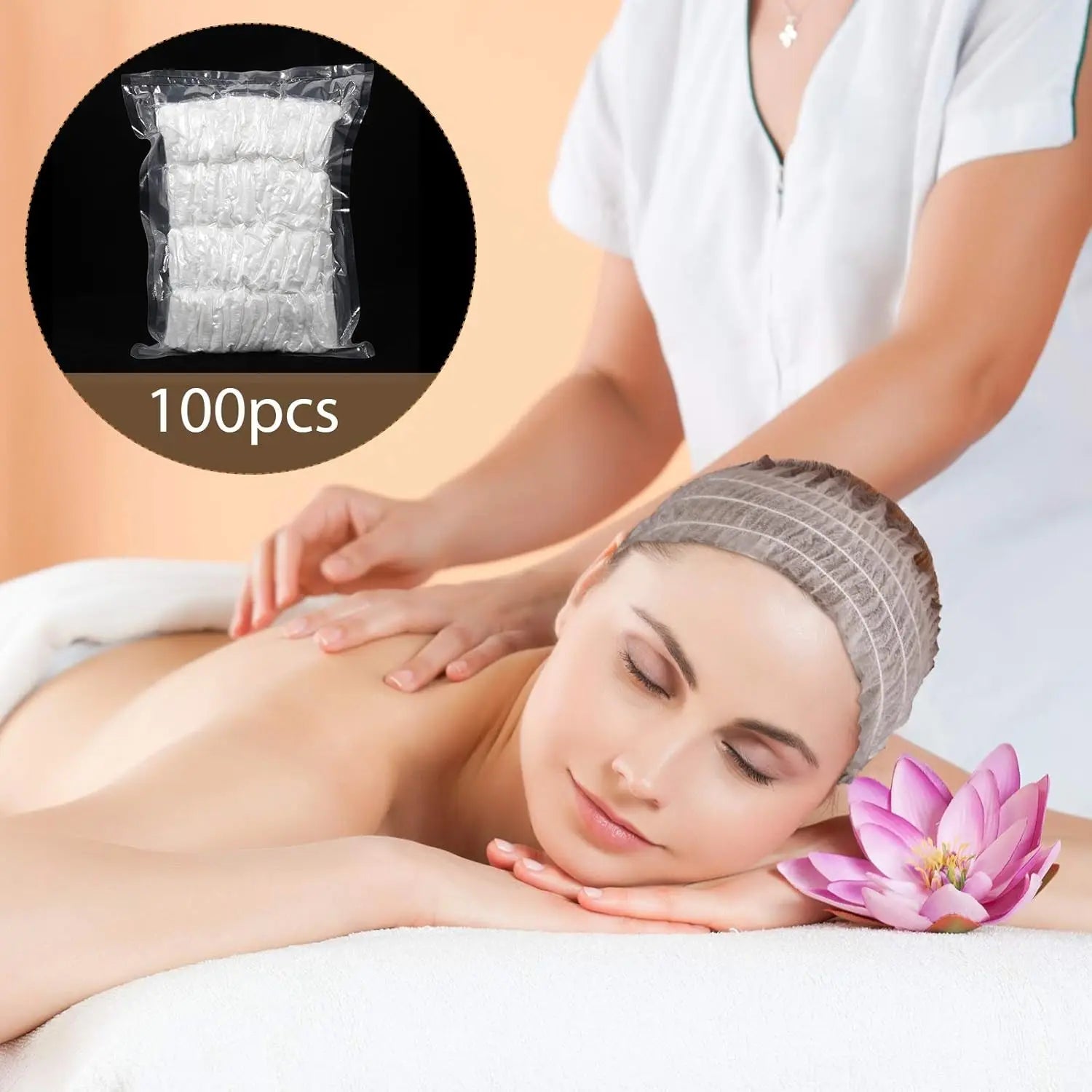100Pcs Disposable Headbands for Women Spa Facial Disposable Hairband Non-woven Fabric Headband for Makeup Travel Skin Care Soft Zpaxo