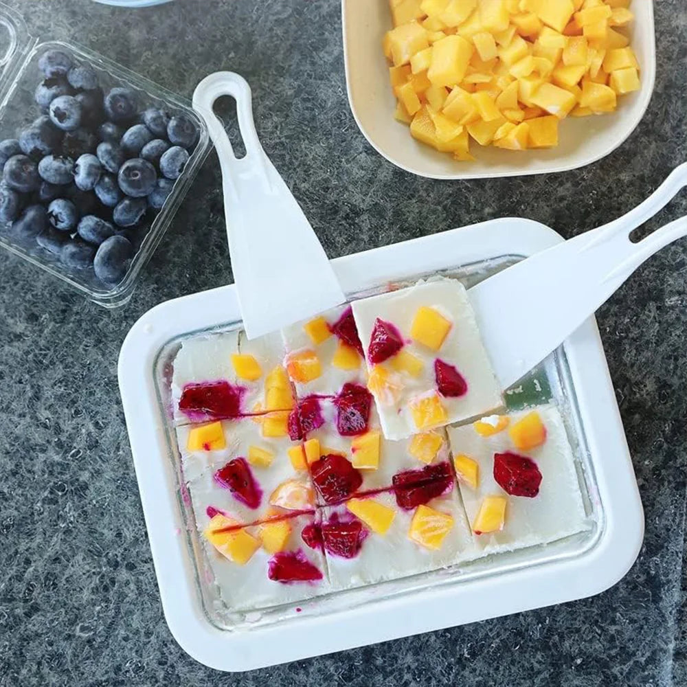 Ice Cream Maker Pan with 1 Scraper Instant Rolled Ice Cream Maker DIY Sorbet Frozen Yogurt Maker Zpaxo