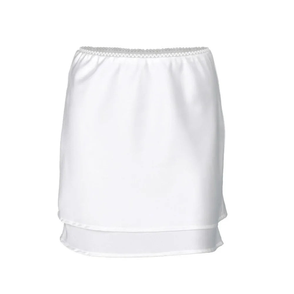 Y2K Summer Women's Mini Skirt High Waist Elastic Waist Satin Skirt Thin Silky Short Skirts Streetwear Zpaxo White- S