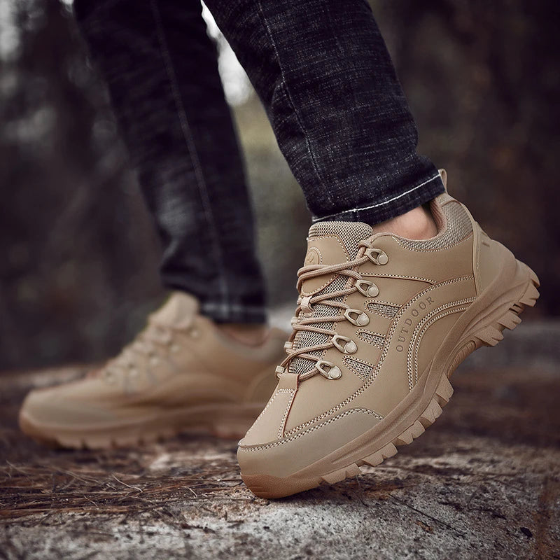 Large Hiking Shoes Men's Autumn Winter Outdoor Sports Leather Low Zpaxo