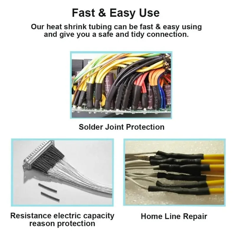 127/164/328/560/650/800PCS Heat Shrink Tube Shrinking Assorted Polyolefin Insulation Sleeving Wire Cable Sleeves Wrap Zpaxo