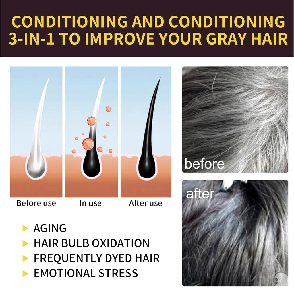 EELHOE Black Hair Dye Shampoo Hair Color Shampoo for Women & Men Natural Herbal Ingredients Champu Para Canas pintar el pelo Zpaxo