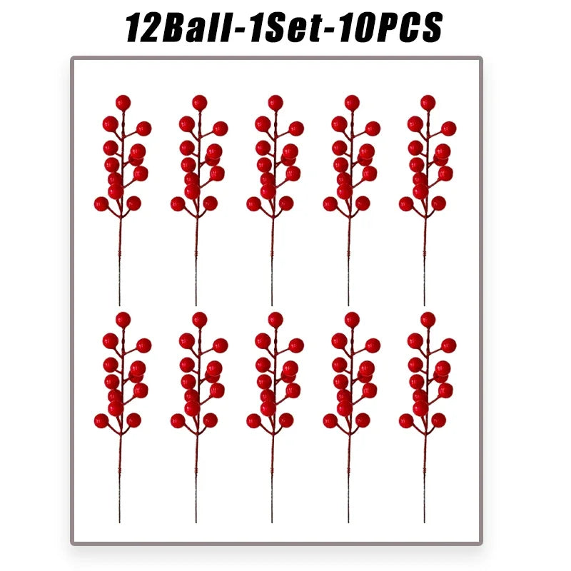 Artificial Berry Christmas Bouquet Realistic Red Branches Xmas Tree