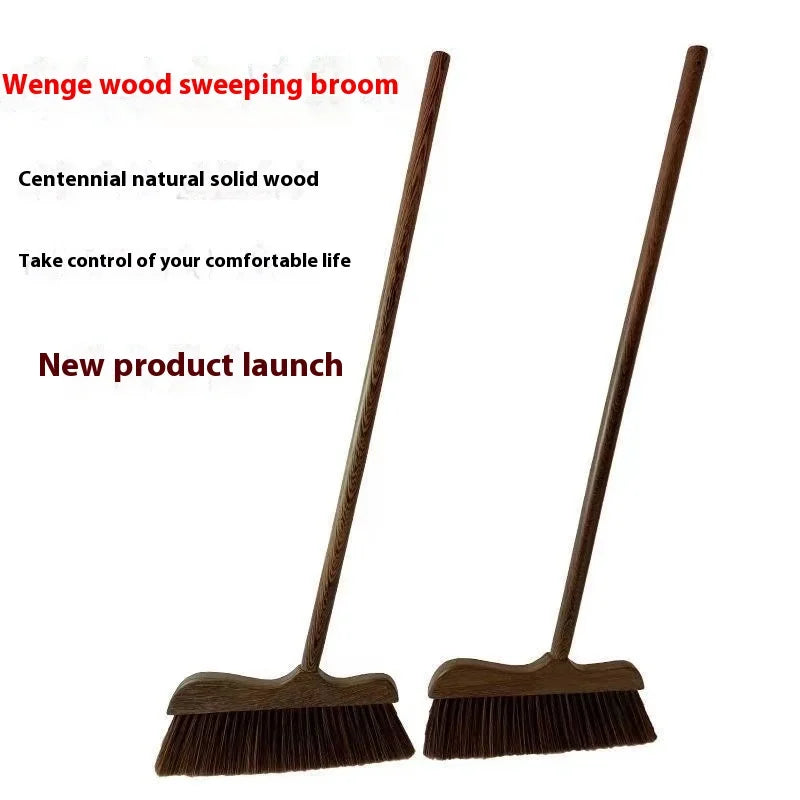 Collapsible Angled Broom – Soft Wool Head & Wood Handle Collapsible Floor Broom Zpaxo