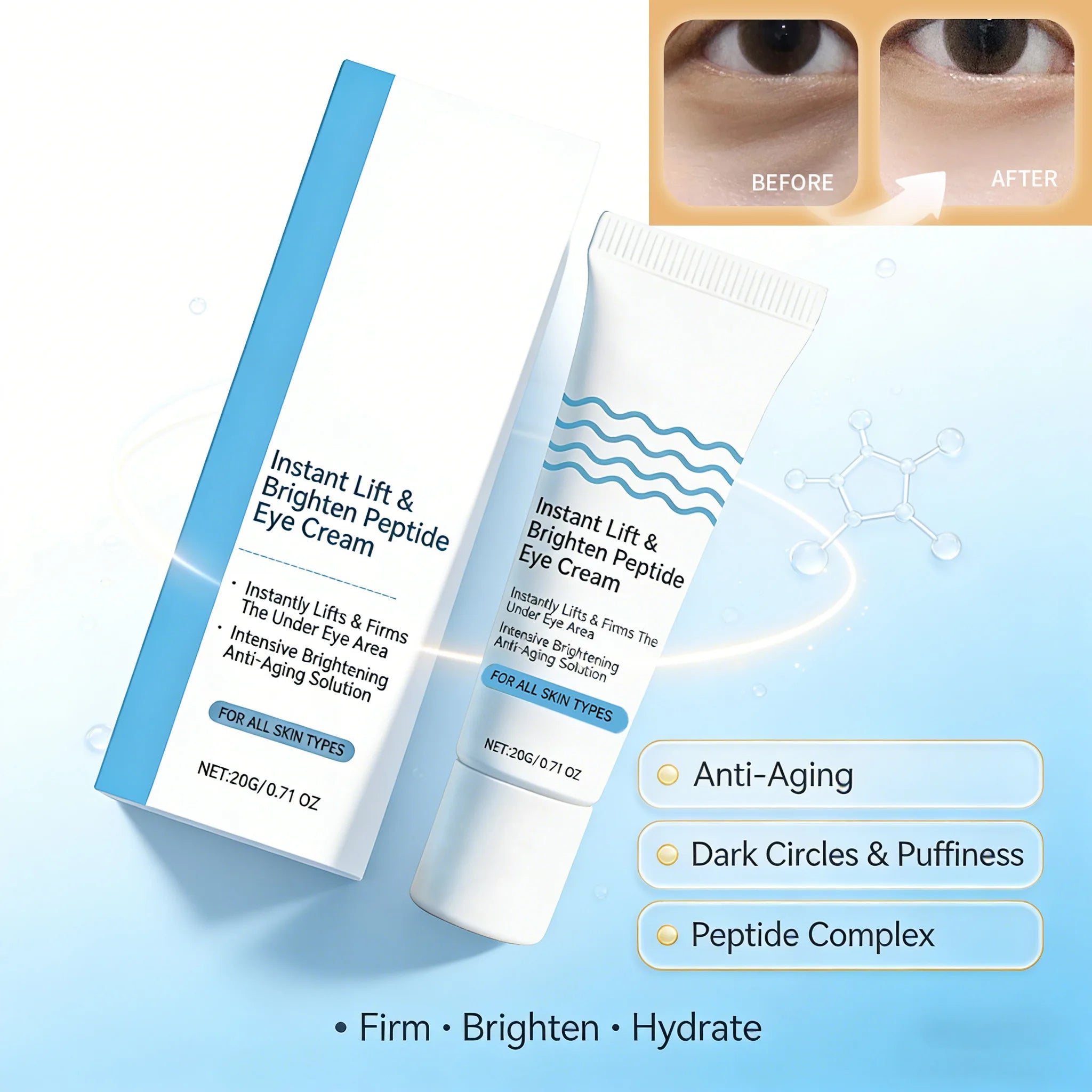 Hoygi Peptide Eye Cream – Dark Circles & Anti-Aging 20g Peptide Eye Cream Zpaxo