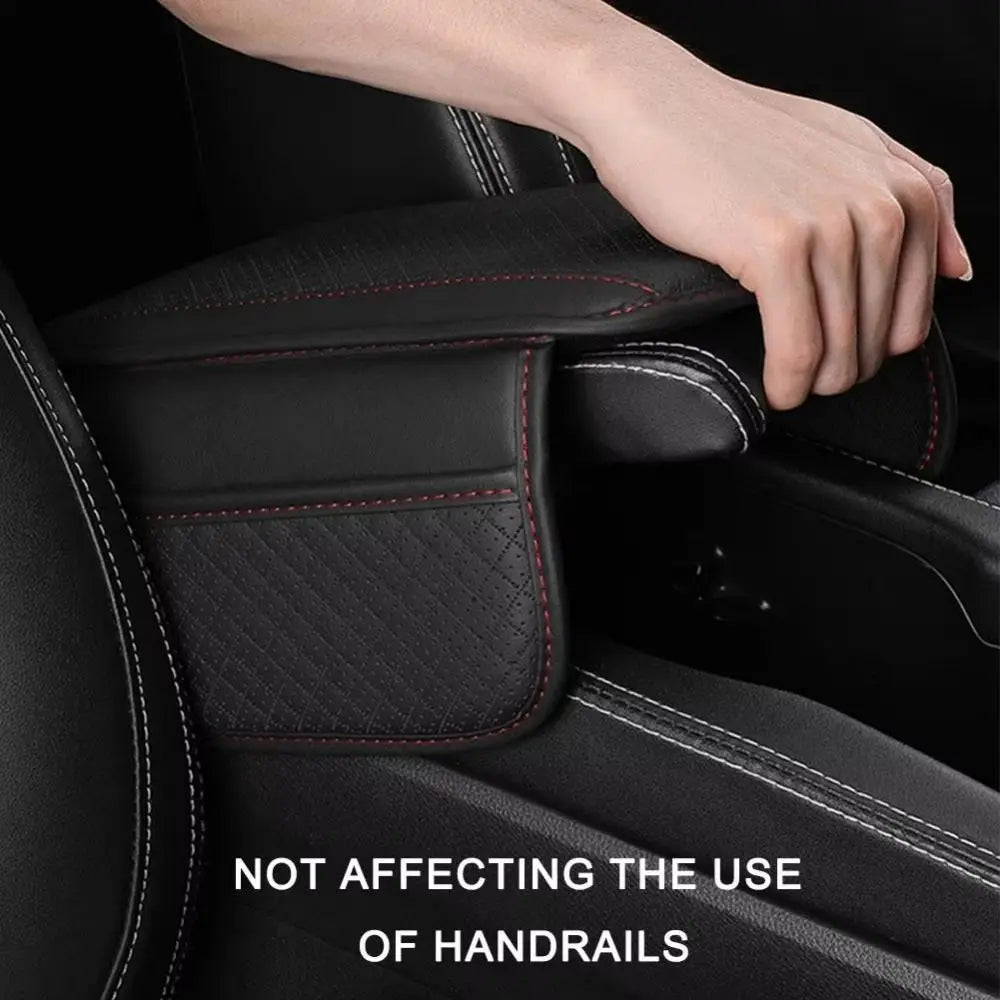 Universal Auto Armrest Pad PU Leather Anti Slip Center Console Cushion Waterproof with Storage Pocket Arm Rest Protector Mat Zpaxo