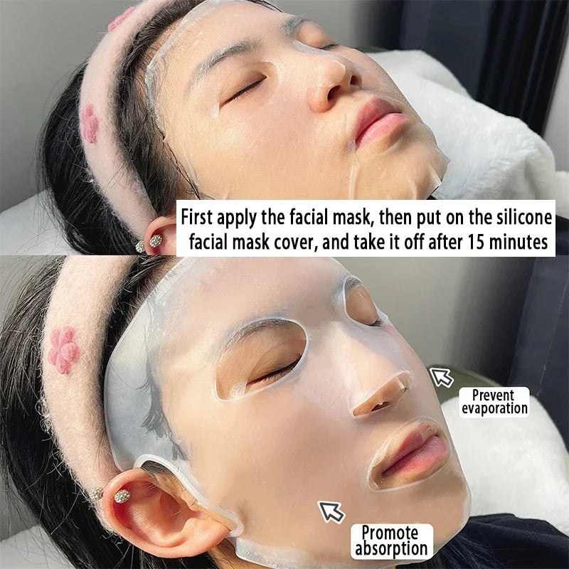 3D Silicone Mask Face Women Skin Care Tool Hanging Ear Gel Sheet