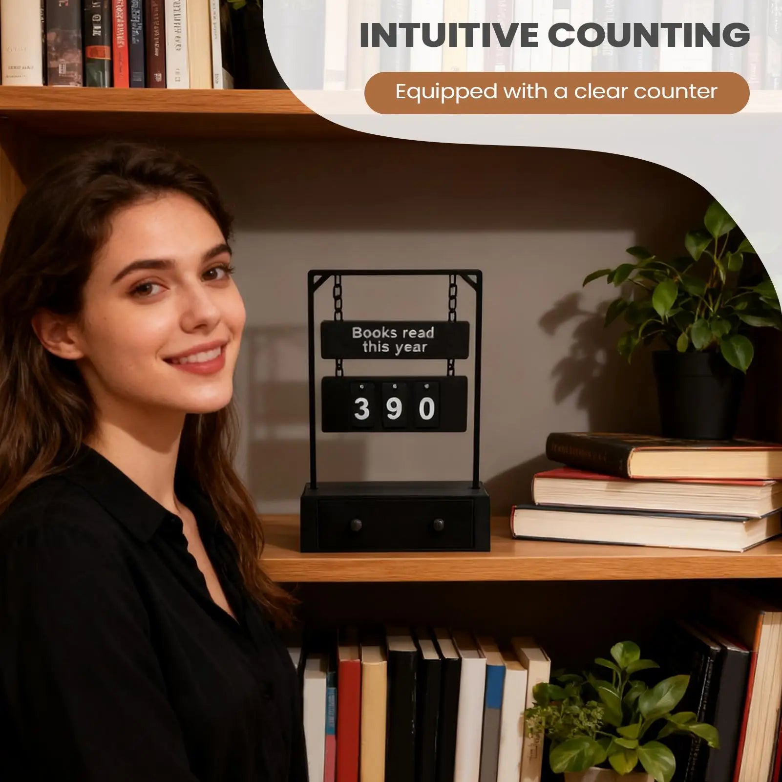Books Read This Year Counter Goal Tracking Display Desk Sign