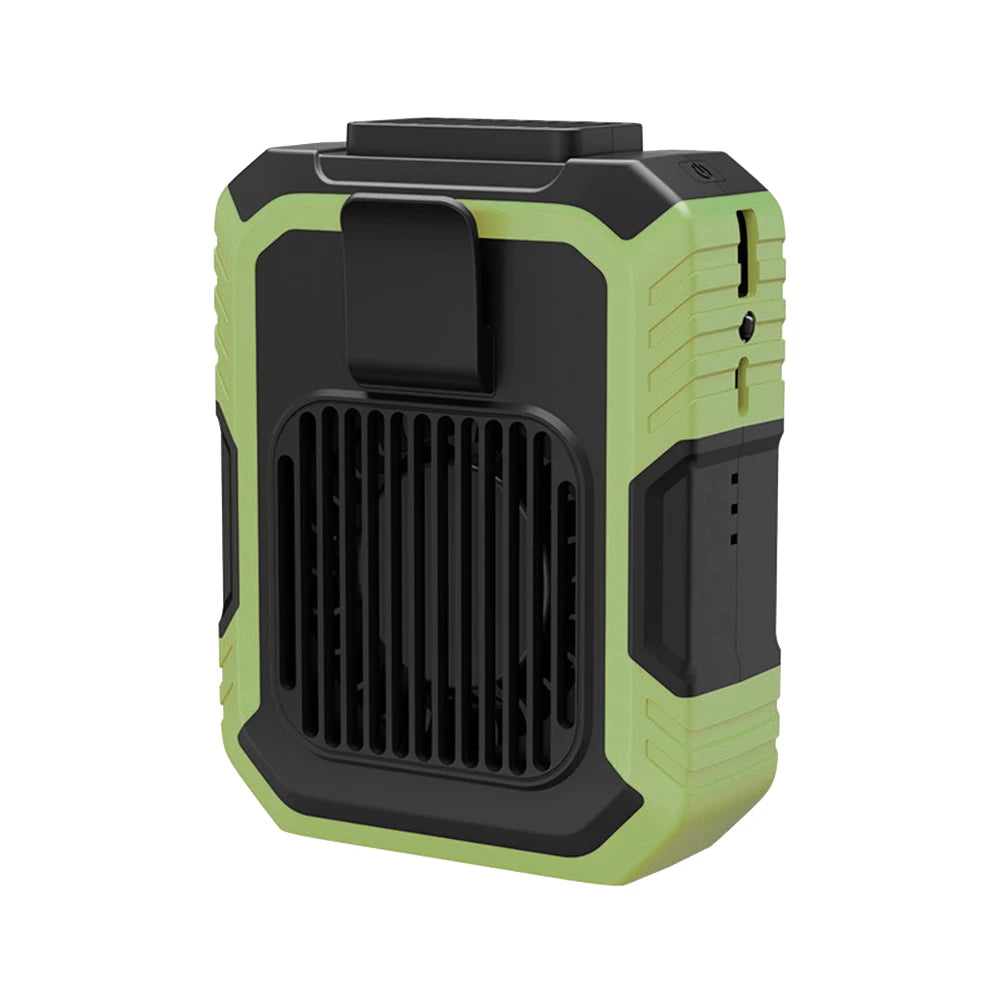 Portable Belt Fan 3 Speed 4000mAh Hands-free Fan USB Rechargeable Cooling Waist Fan Emergency Mobile Power Bladeless for Outdoor Zpaxo green