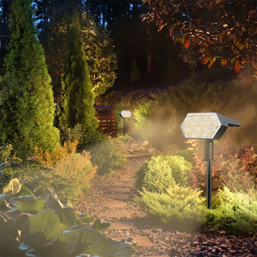 2/4PCS Solar Spotlight IP65 Waterproof Adjustable 92LED Landscape Wall Light Solar Powered Decor for Garden Fence Yard Pathway Zpaxo